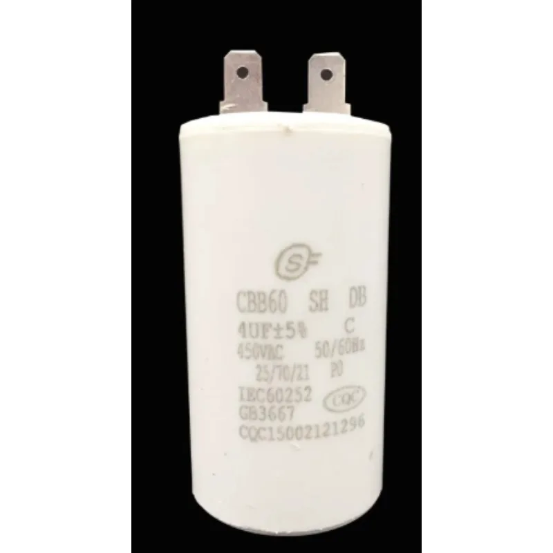 CBB60 Washing Machine Capacitor 2 Pin 4-100UF No Screw Feet Motor Run Capacitor 1Pcs