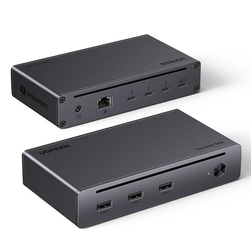 UGREEN Stacja Dokująca 8-w-1 8K30Hz Thunderbolt 4 40Gbps Dock USB3.2 Gen2 10Gbps z Adapterem EU do Laptopów MacBook PC HUB USB — zdjęcie produktu 7