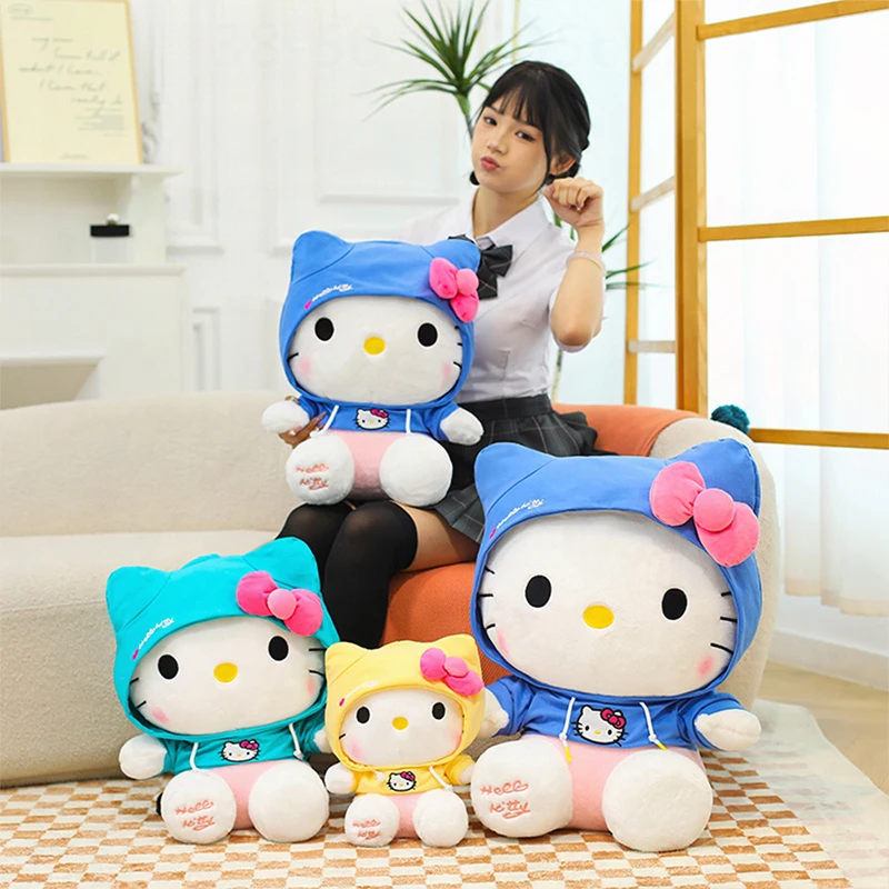 

Sanrio Kawaii Hello Kitty Plush Toy Stuffed Doll Cute Cartoon Hoodie Sanrio Character Kids Birthday Xmas Gift Children Soft Toy