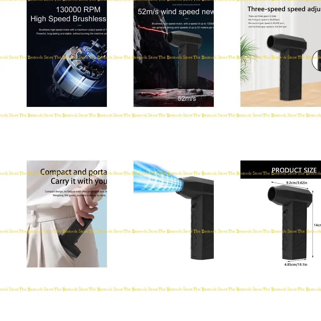 

12PF High Performances Handheld Fan Sturdy Low Noise Violent Fan Handheld Brushless Fan for Efficient Air Circulations