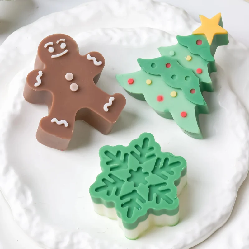 Weihnachtsbaum Schneemann Silikon Kerze Form DIY Kreative Handgemachte Seife Elch Harz Handwerk Machen Urlaub Geschenke Home Desktop Decor