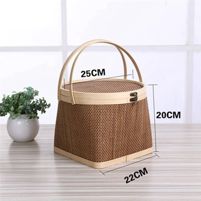 Natural Bamboo Handmade Storage Basket Traditional Article Handicraft