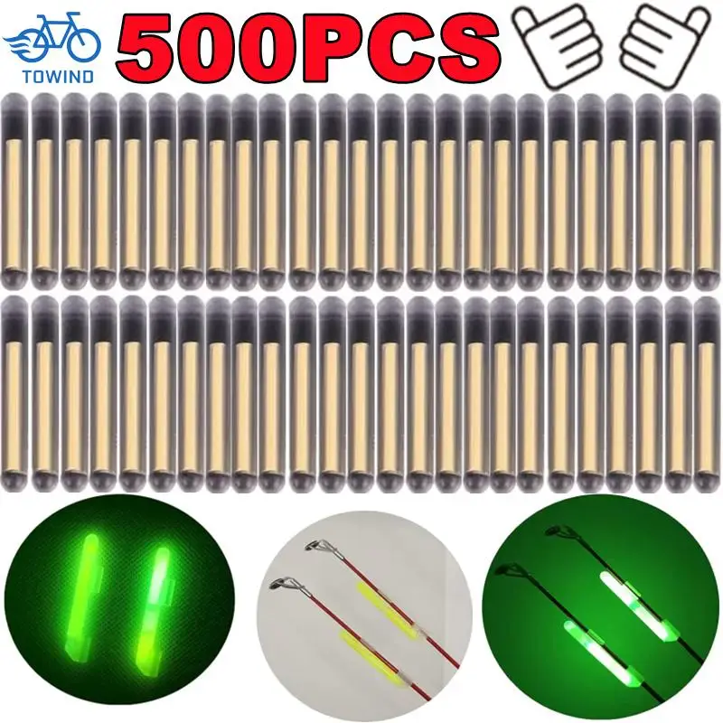 New 500-50PCS Fishing Float Light Stick Fireflies Fluorescent Night Float Rod Light Dark Glow Stick Fishing Tackle Accessories