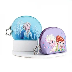 Disney-Porte-monnaie Elsa pour enfants, sac de rangement créatif en PU, portefeuille de dessin animé mignon, figurines d'anime, Anna, mode, cadeaux pour filles