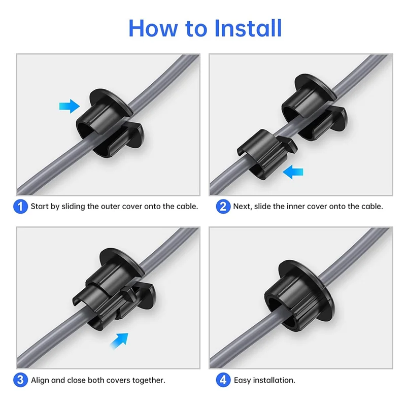 

HFIL-Wall Grommets For Starlink Dishy Ethernet Cables, Fits Starlink Ethernet Cable Grommets For Furniture Wire Holes Durable
