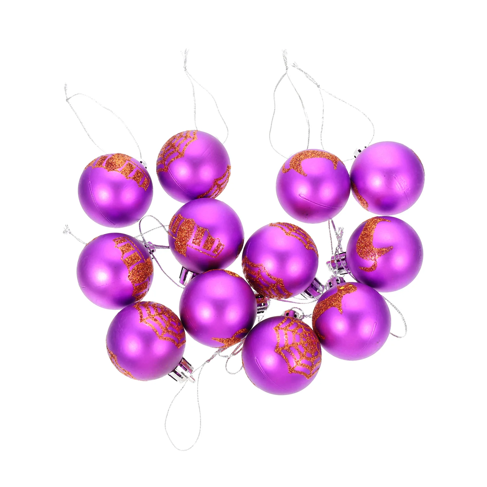 

12 Pcs Painted Balls Plastic Halloween Ball nament Party Supplies Home Decor Festive Hanging Balls DIY Decoration
