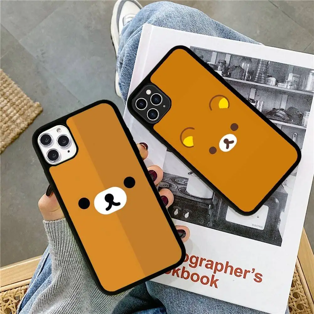 

Popular Cute R-rilakkumas Bear For IPhone 17 16 15 14 13 12 11 Pro Max Plus Mini PC+TPU Back Phone Cover