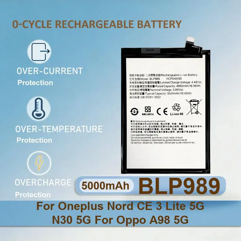 

Battery For oneplus 9 Nord CE 5G 3 Lite N30 Oppo A98