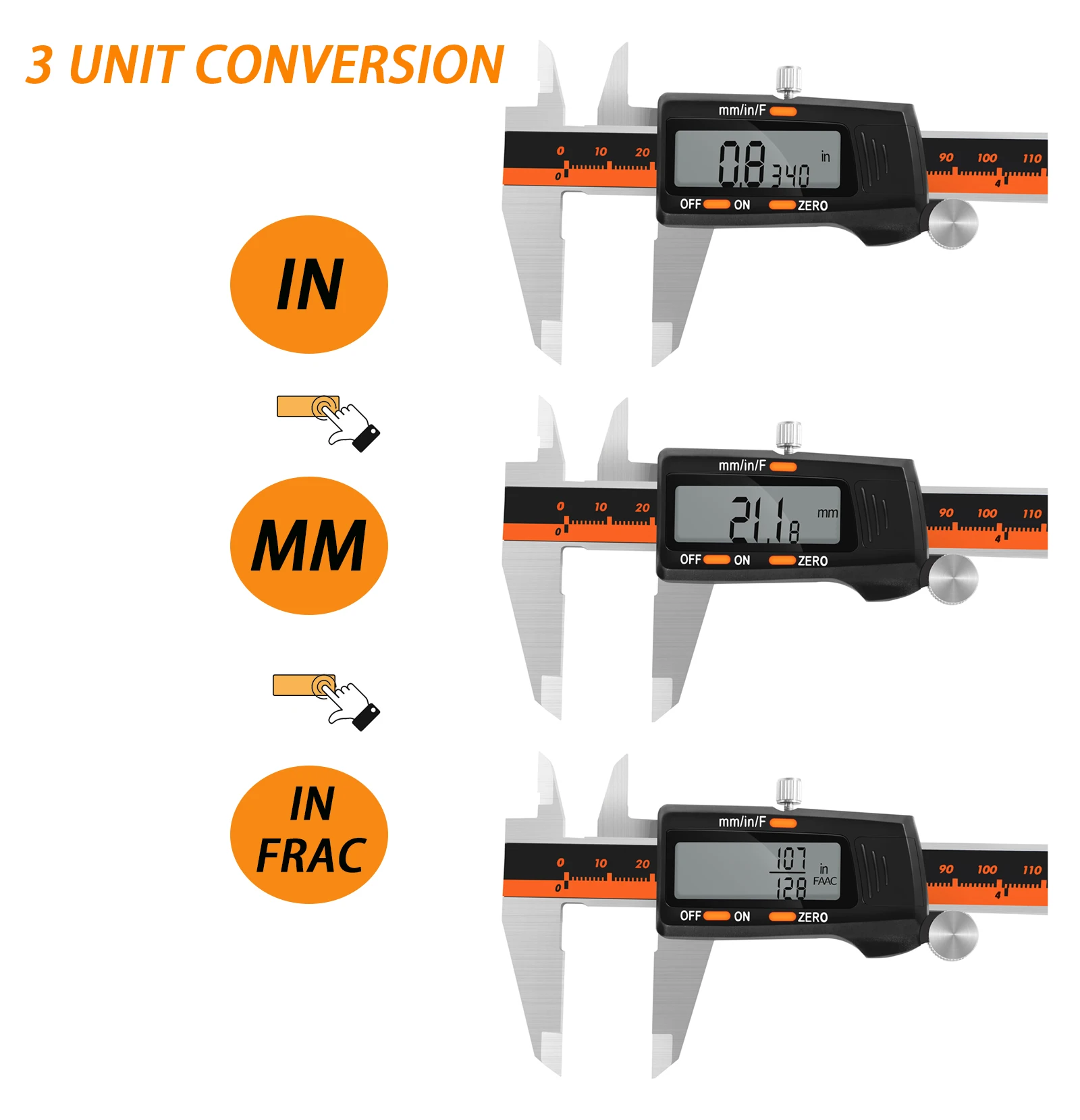 150/200mm Caliper Electronic Digital Display Vernier Caliper Fraction/MM/Inch High Precision Ruler Gauge Meter Measuring Tool