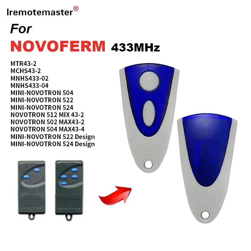 For NOVOFERM NOVOTRON 502 MAX43-2, 504 MAX43-4 433.92mhz Garage Remote Control MNHS433-02 MNHS433-04 MINI-NOVOTRON 522 524