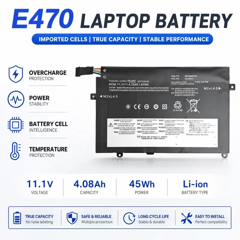 E470 for Lenovo Thinkpad E470 E470C TP00083A 01AV413 01AV412 01AV411 Laptop Battery Replacement