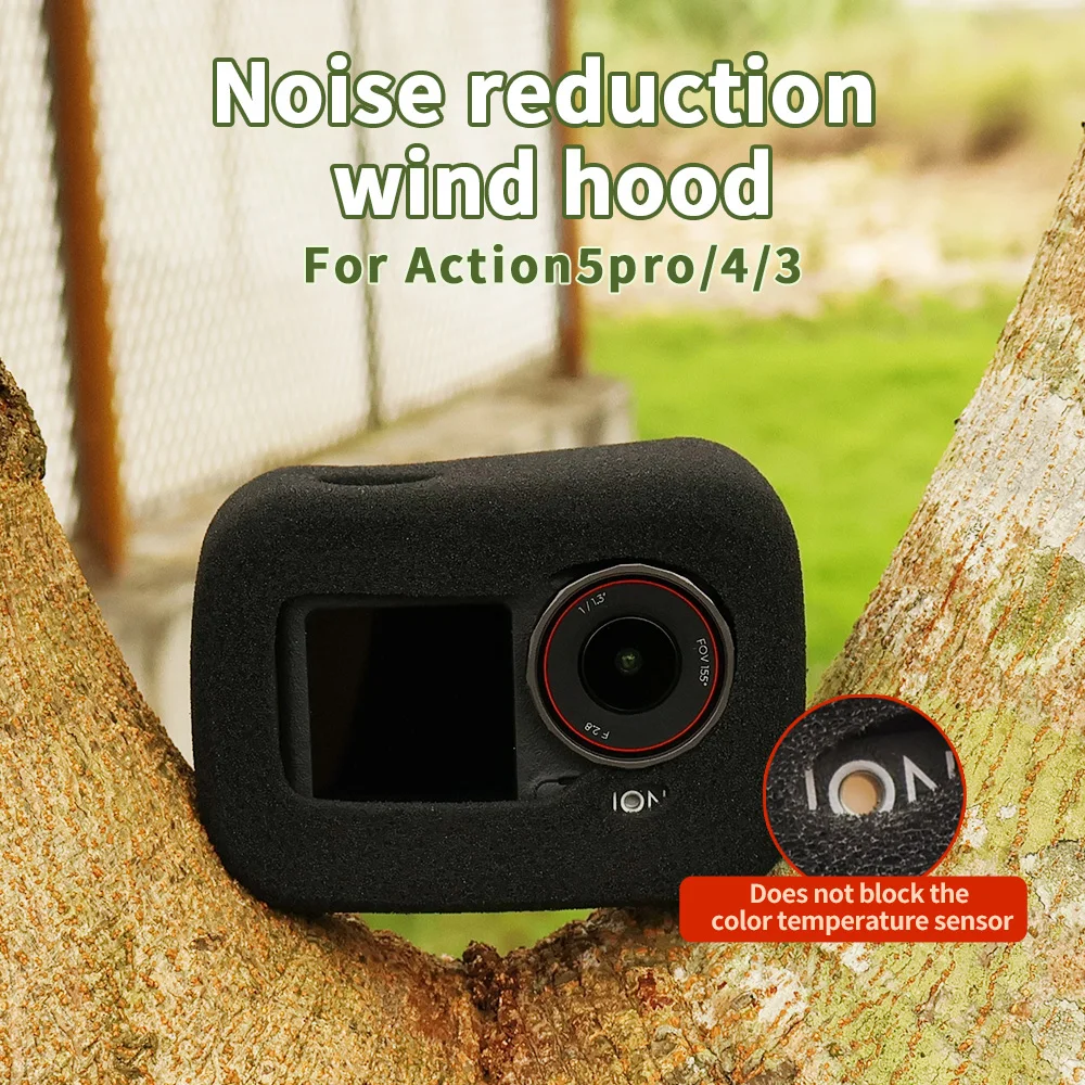 Suitable for DJI action5PRO/4/3 noise reduction sponge windproof cover, riding sound-absorbing cotton noise reduction