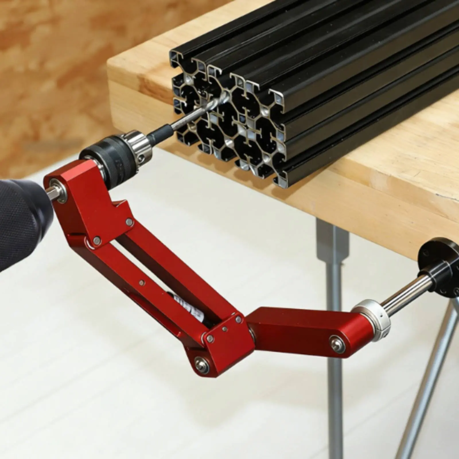 Perpendicular Horizontal Tapping Stand High Accuracy Hand Drill Tapping Fixture Workshop Tool Aluminum Alloy for Metalworkers