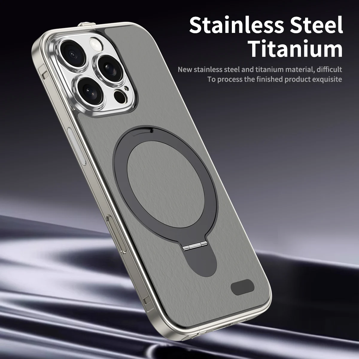 

Роскошный титановый металлический чехол для телефона iPhone16 ProMax iPhone15 Pro Magsafe, магнитный металлический кронштейн, защита объектива, жесткая задняя крышка