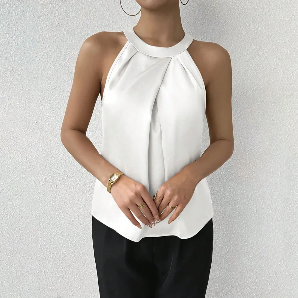 

Европейская и американская женская высококачественная атласная рубашка для внешней торговли для женщин, новая летняя цветная рубашка