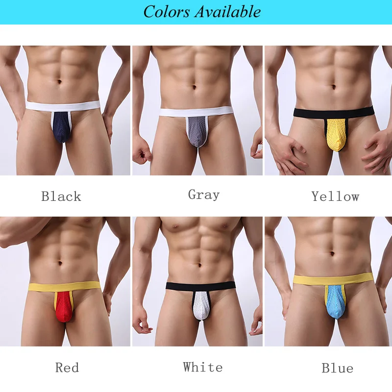 الملاكم ملابس داخلية للرجال أنيق الرجال مثير مريح تنفس الحقيبة موجز الملابس الداخلية ثونغ السروال أبيض/أزرق/أحمر