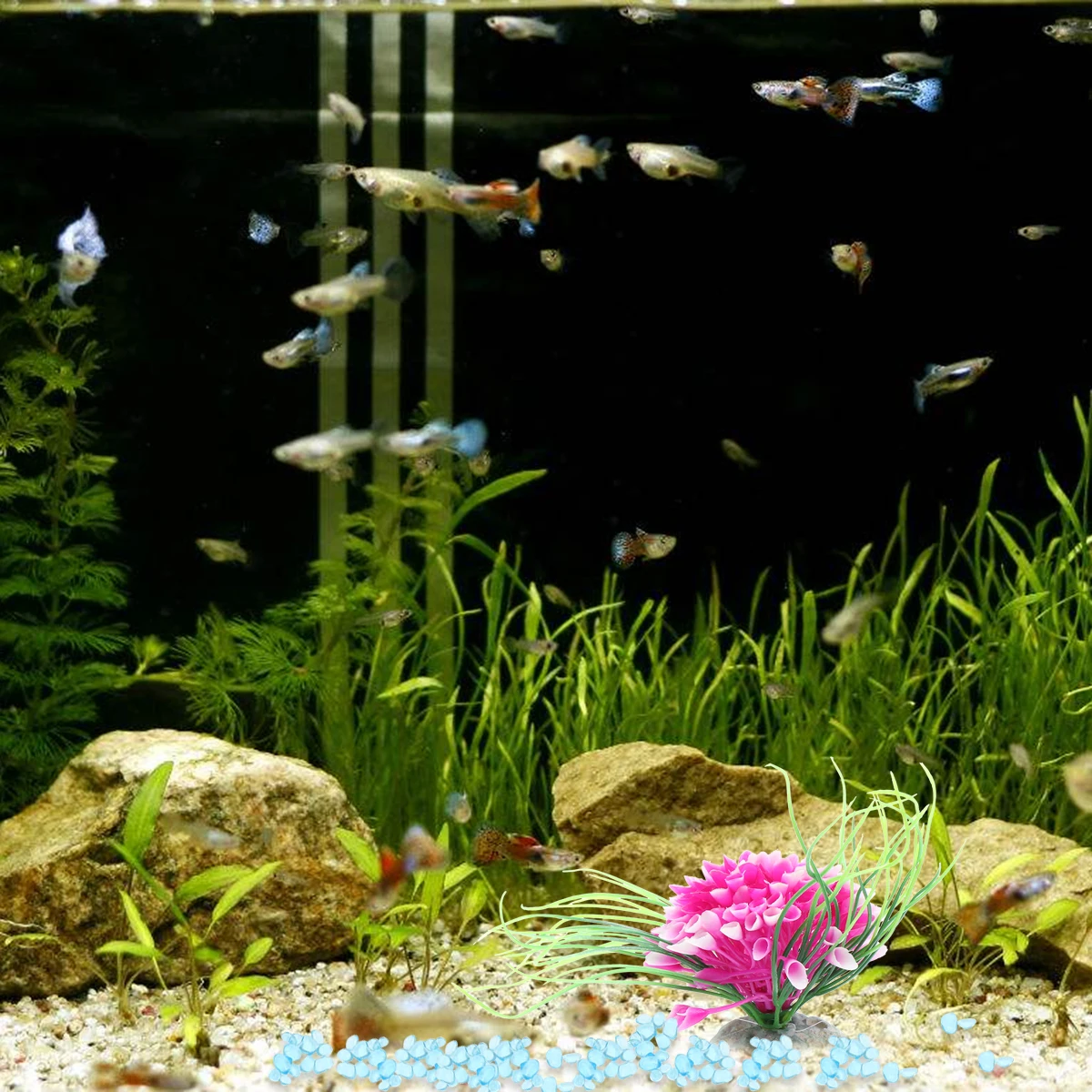 

Fish Tank Stone Aquarium Gravel Decor Pebbles L scape nament Pet Supplies Underwater Scene Plant Pot