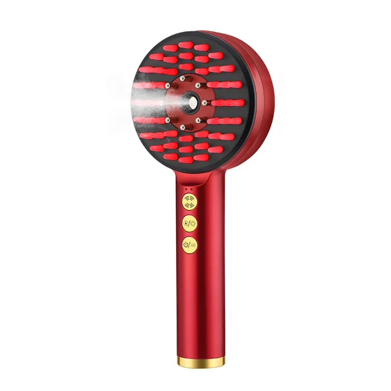 

B46B-EMS Vibration Scalp Massage Comb Nano Atomized Portable Red Blue Light Follicle Comb Massager Anti Loss