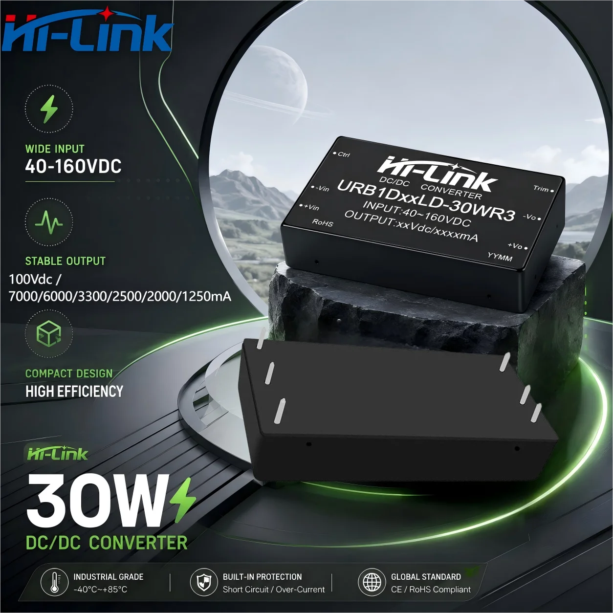 divisor-de-energia-de-ampla-faixa-110v-urb1d05ld-urb1d12ld-30wr3-30w-canal-Unico-tensao-estavel-montagem-em-pcb-dip