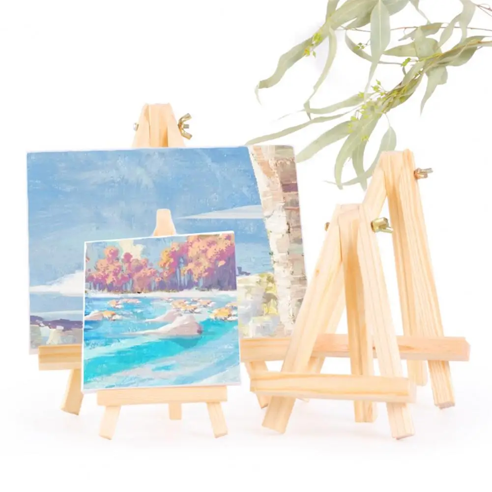 Wooden Easel Painting Canvases Easel Artist Tripod Stand Adjustable Triangular Art Display Tripod Stand Miniature Wood Easel Set