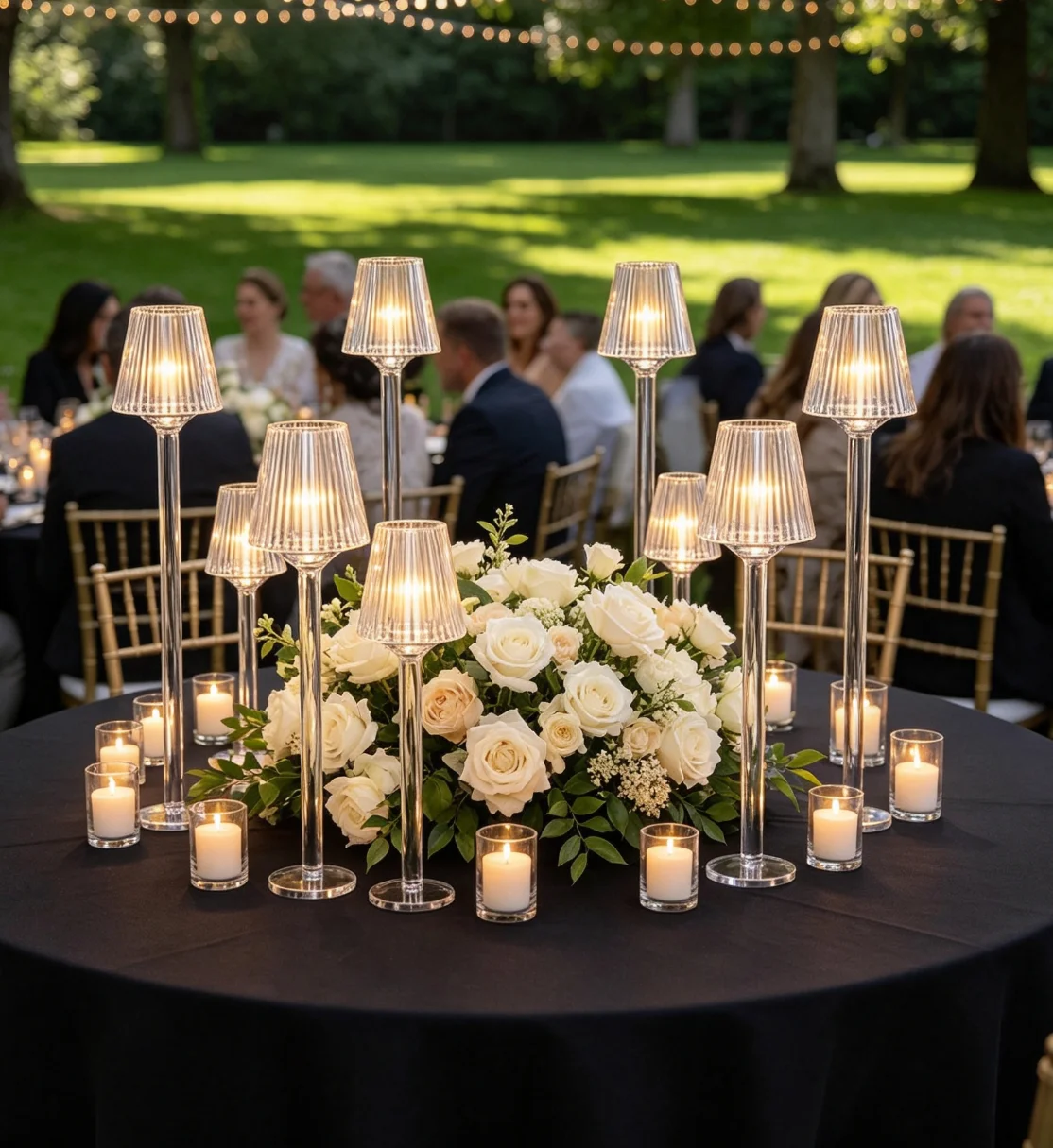 10pcs 60-100cm Acrylic Table Centerpieces Clear Candelabras Pillar  Elegant Candle Holder Cylinder Candle Stand for Wedding