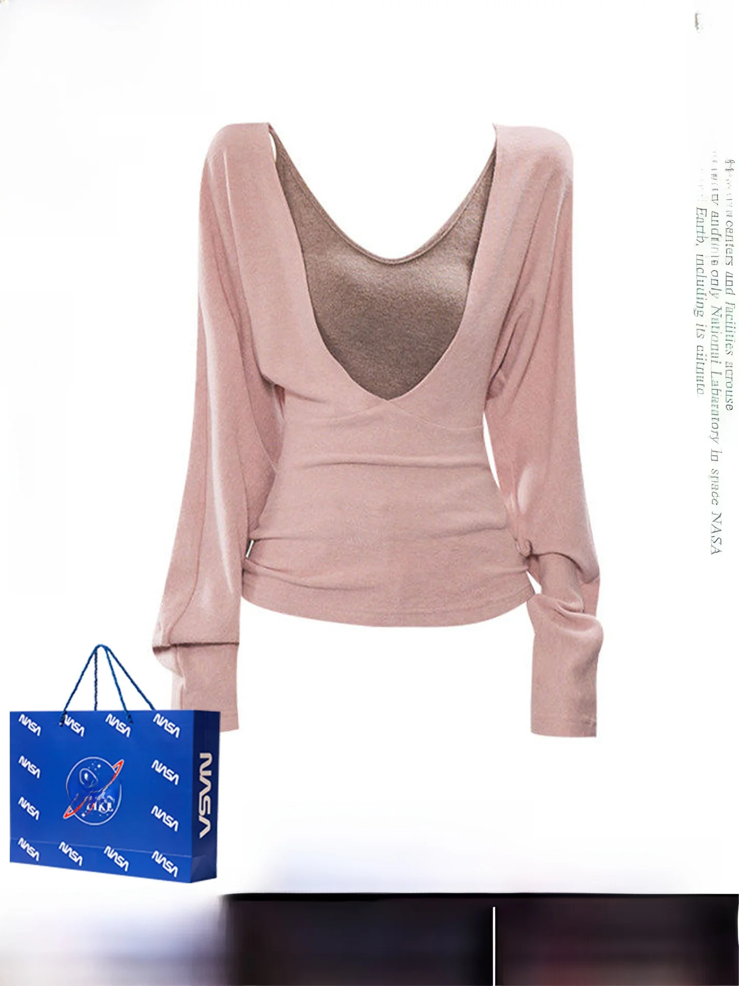 

Розовый облегающий вязаный свитер с V-образным вырезом и длинными рукавами, топ-жилет с высокой талией, осенне-зимний модный комплект для многослойного ношения