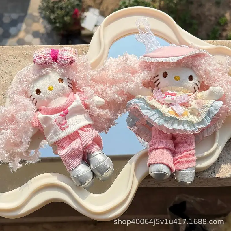 

Kawaiihellokitty Long Curly Fluffy Plush Keychain Long Legs Kt Cat Cute Bag Pendant Fashion Ornament Accessories Wholesale