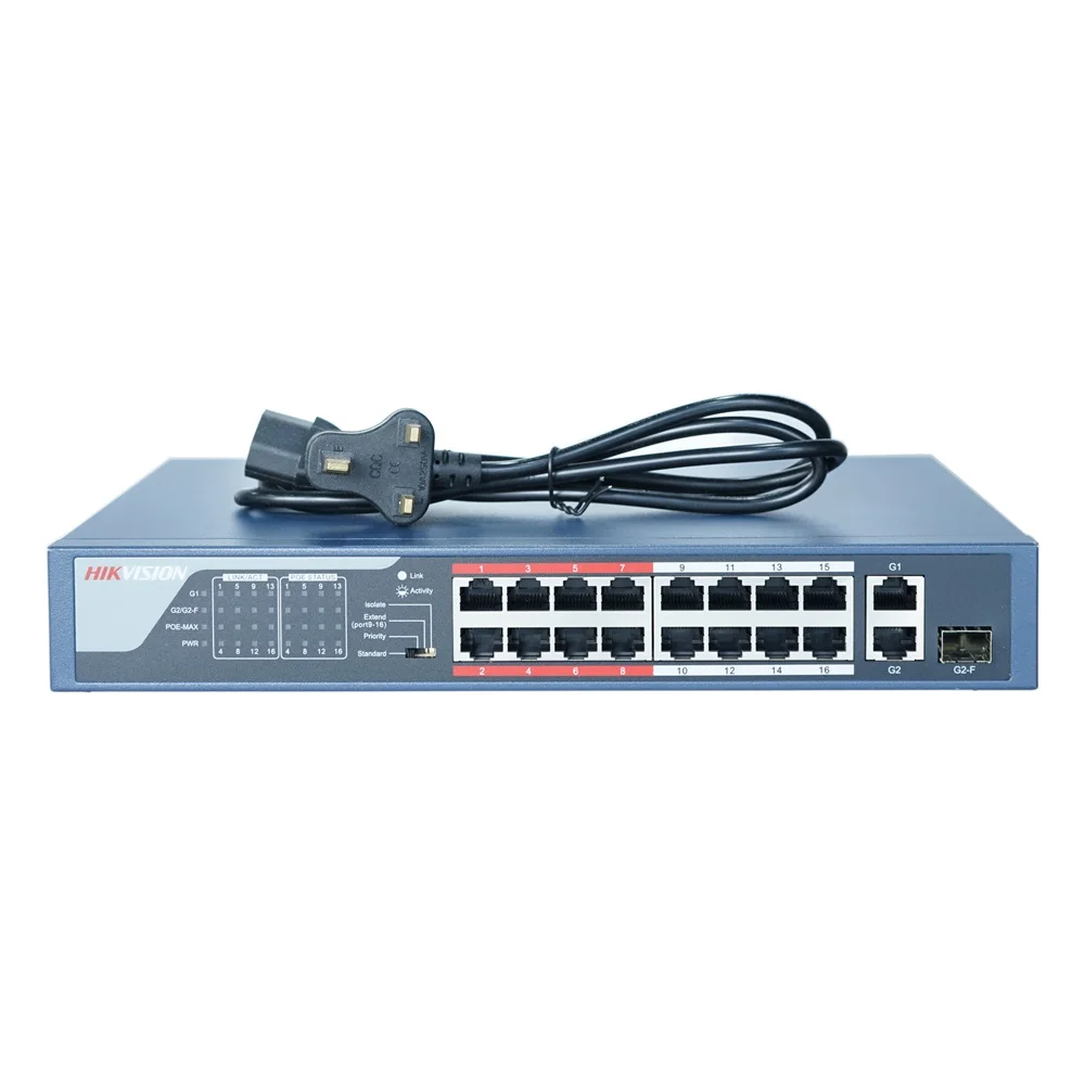 Imagem -04 - Hikvision-poe Lan Network Switch Ds3e0318p-e mb Desbloqueado 16ch Ds-3e0318p-e