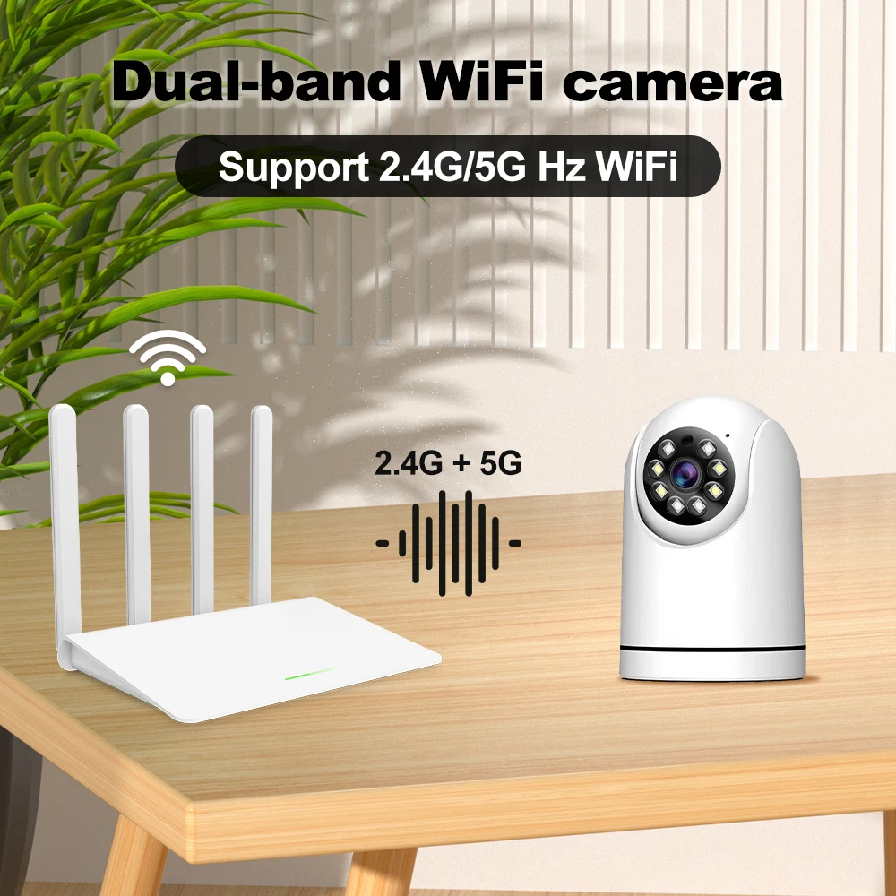 ONVIF IP Camera 5G WiFi Indoor Wireless WiFi Surveillance Camera Auto Tracking Baby Momitor WiFi PTZ CCTV Security Camera