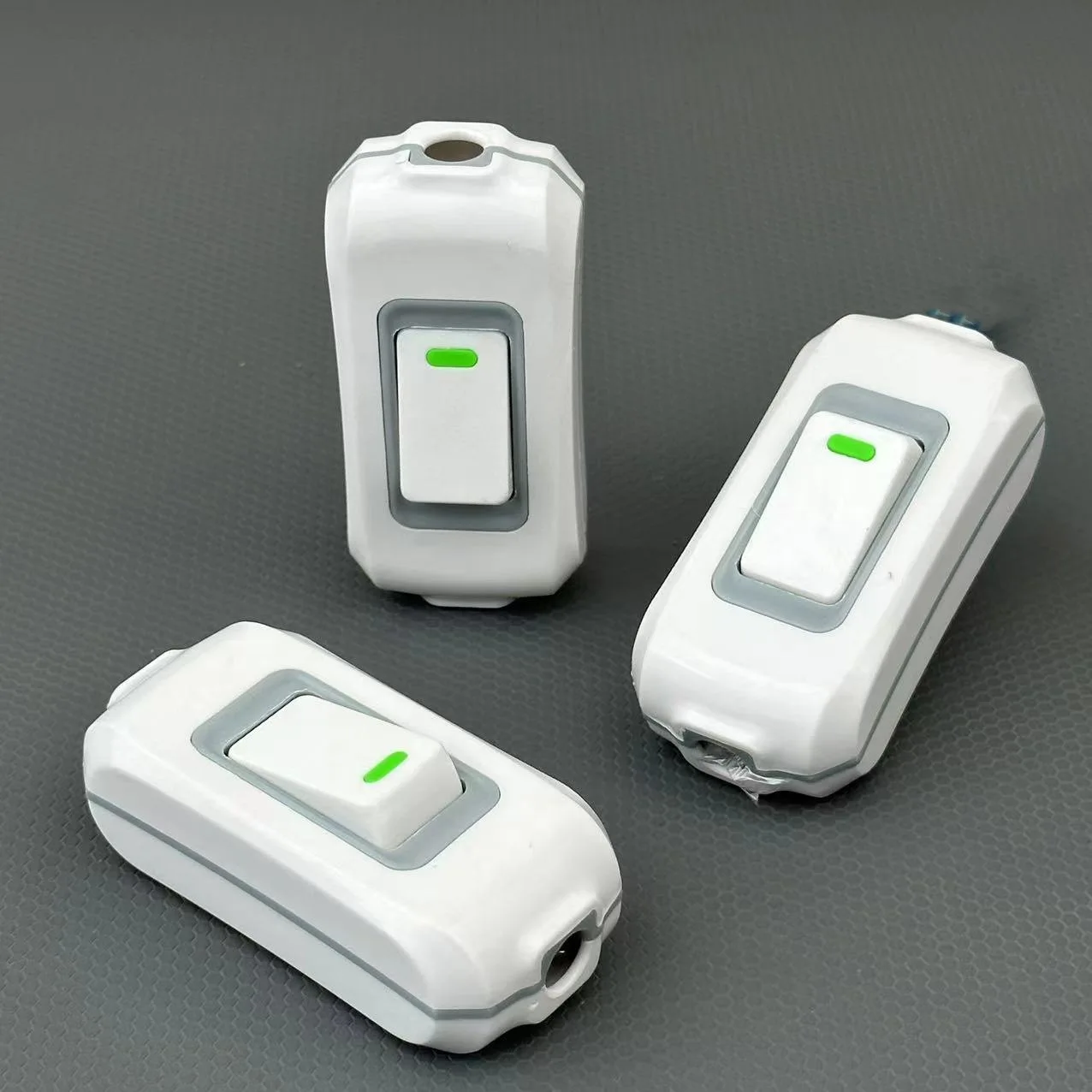 High-power Intermediate Switch Household Single Control Button Hand-pinch Small Boat-shaped Switch White Gray Green China