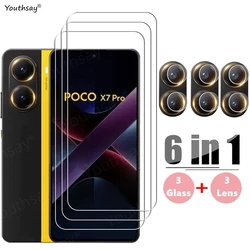 Full Gule Glass For Poco X7 Pro Tempered Glass Poco X7 Pro Screen Protector HD Protective Phone Camera Lens Film Poco X7 Pro