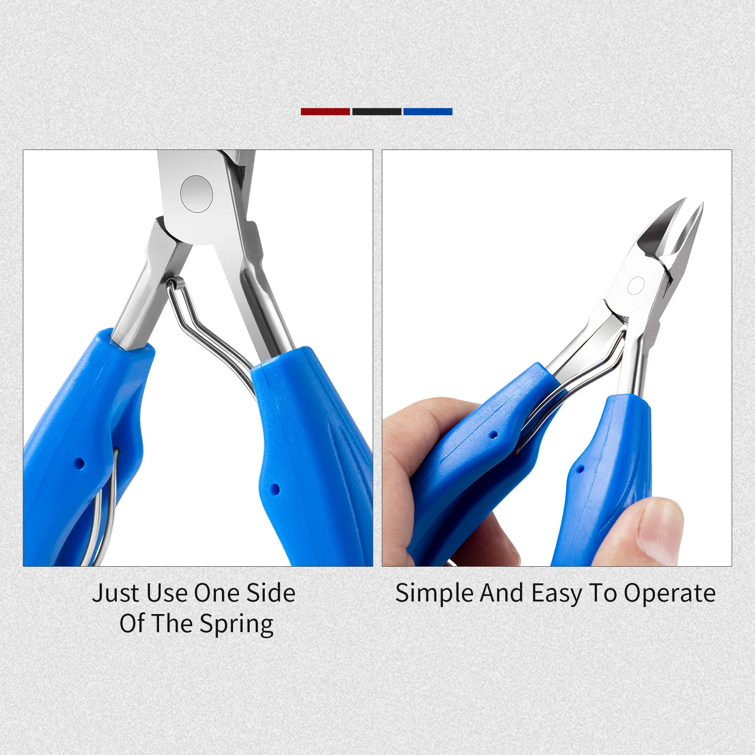 1/4 قطعة الفولاذ المقاوم للصدأ تو مسمار المقص ل نام/سميكة أظافر شفرة منحنية باديكير أداة المتقلب قبضة مريحة العناية بالقدم