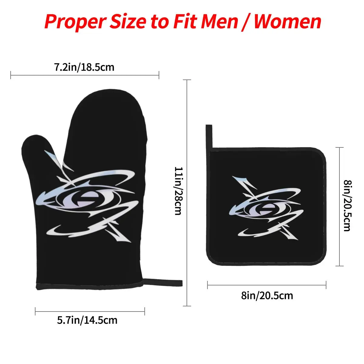 Kpop ATEEZs Logo A TEEnager Zs Oven Mitts and Pot Holder Sets of 4 for Baking Kitchen Cooking Grilling Resistant Non-Slip Gloves