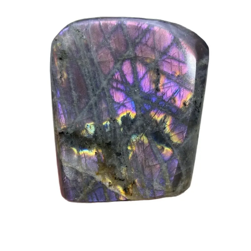 Natural Crystal Blue and violet Moonstone Raw Gemstone Ornament Polished Quartz Labradorite Decorating Stone Healing Gift Stone