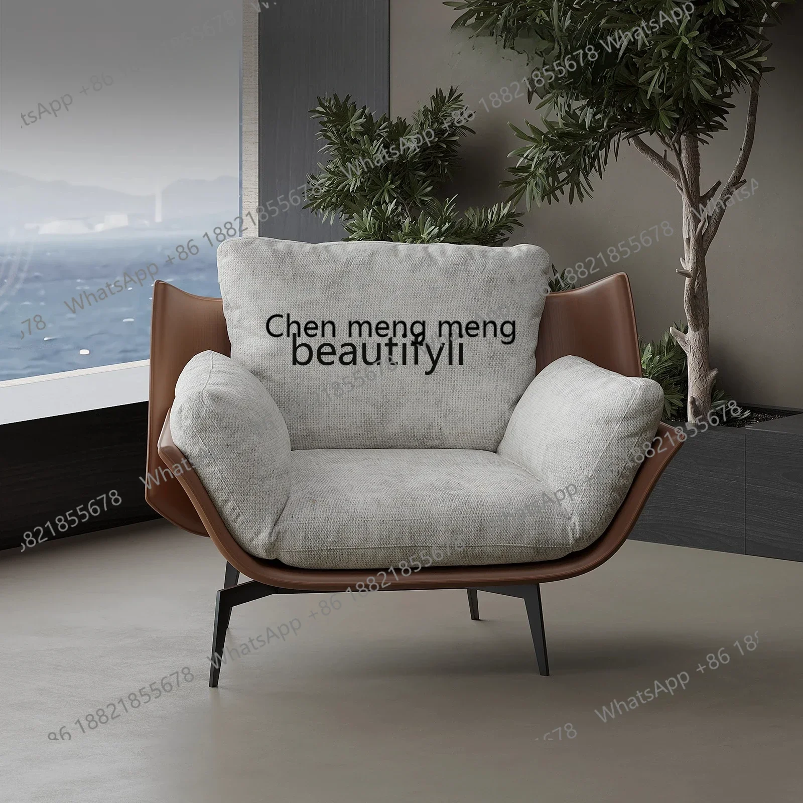 X 32 Italian style, leisure chair, living room home backrest, balcony light luxury single sofa chair