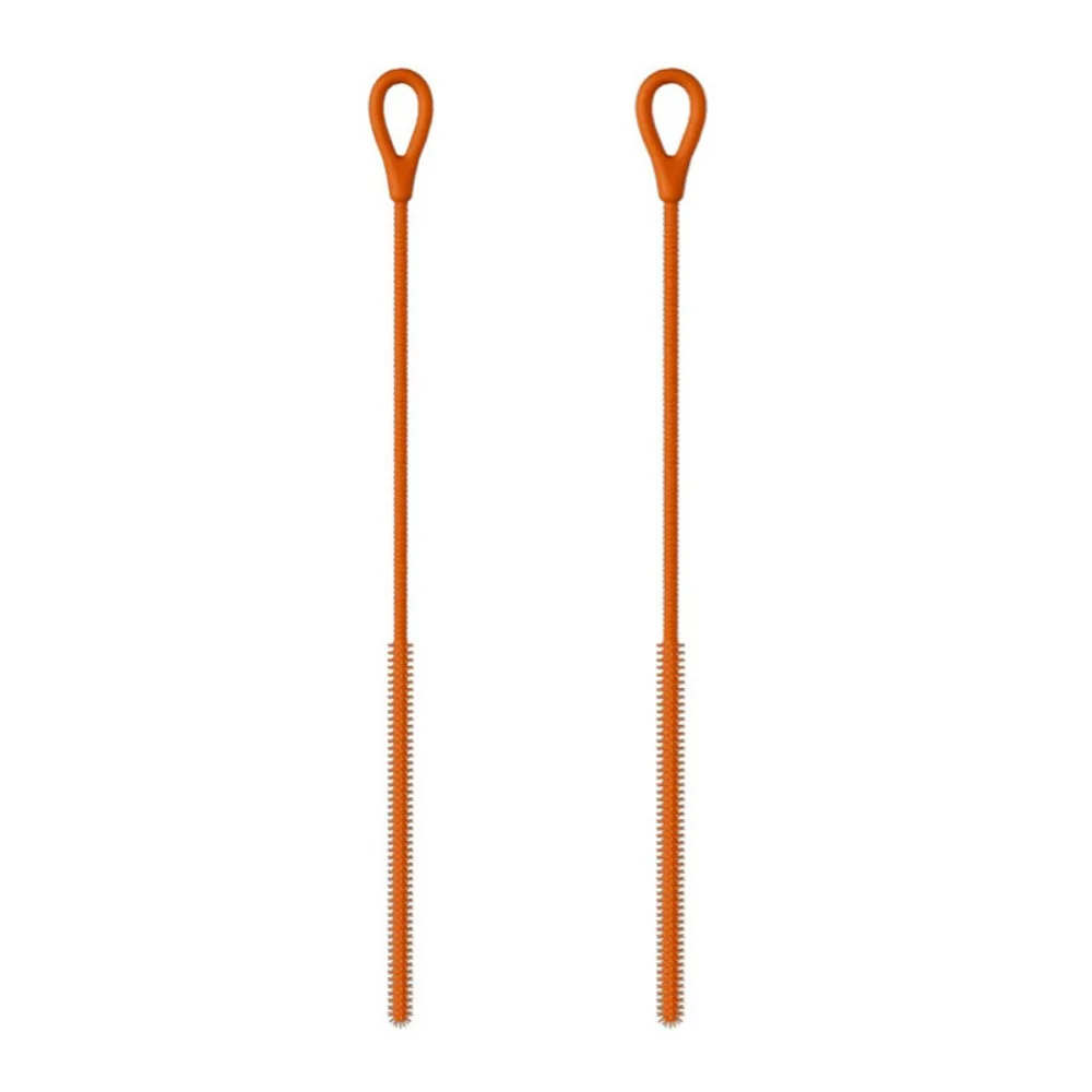 2pcs 6/8mm Silicone Straw Brushes Bendable Extra Long Pipe Tube Cleaning Brush Reusable Soft Pacifier Brush Feeding Bottle