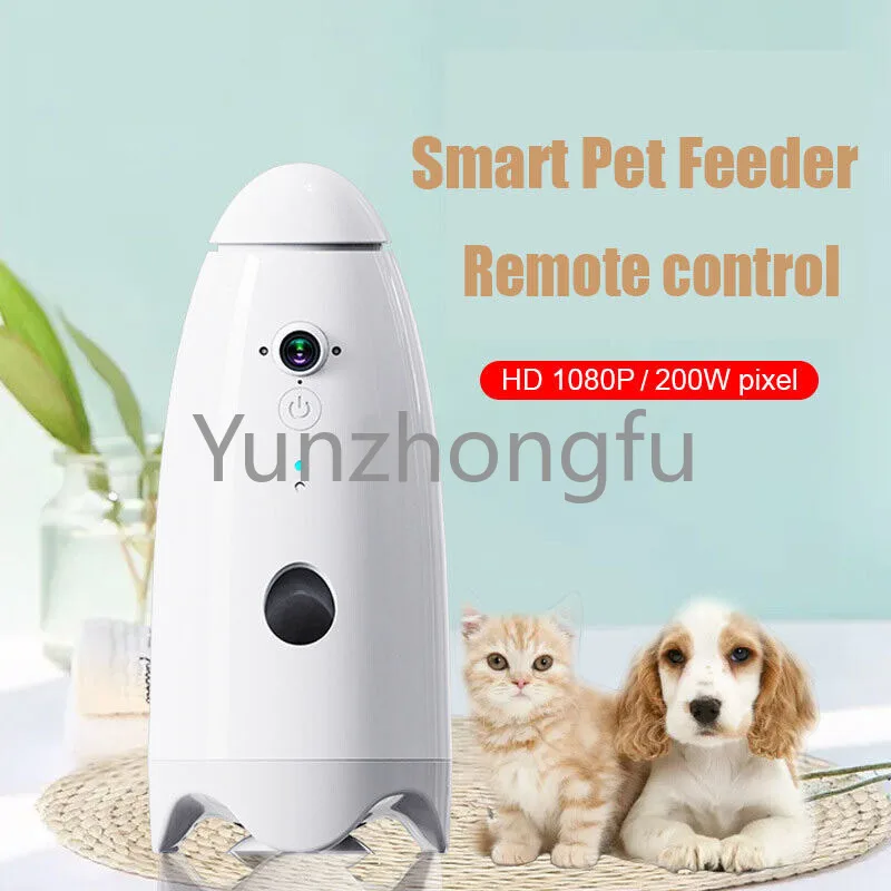 Dog Treat Dispenser with Camera 2023 New Arrival Wifi APP Remote Control Smart Pet Dog Cat Feeder 360 Degree Rotation Automatic