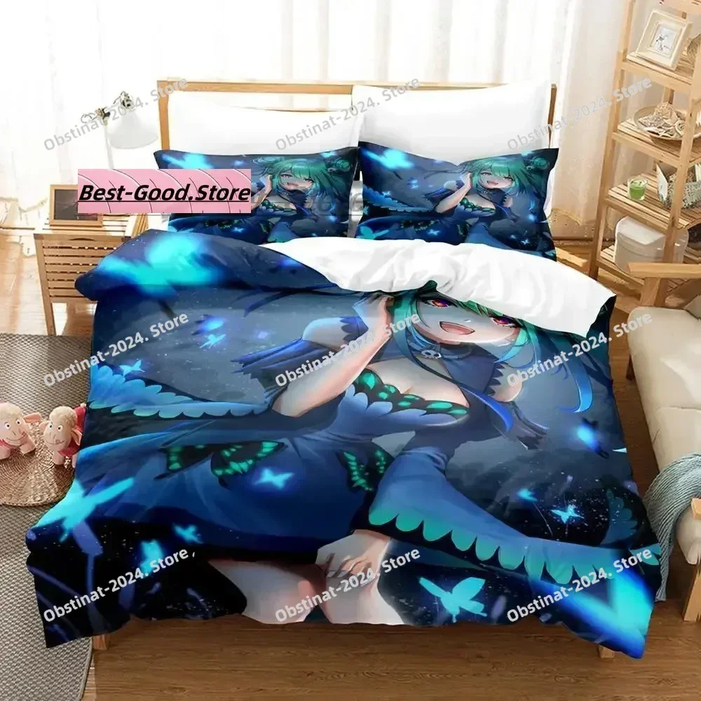 

Uruha Rushia Bedding Set Printed Bed Set With Pillowcase Duvet Cover Soft Single Double Queen Super King Size Aldult Kid Bedroom