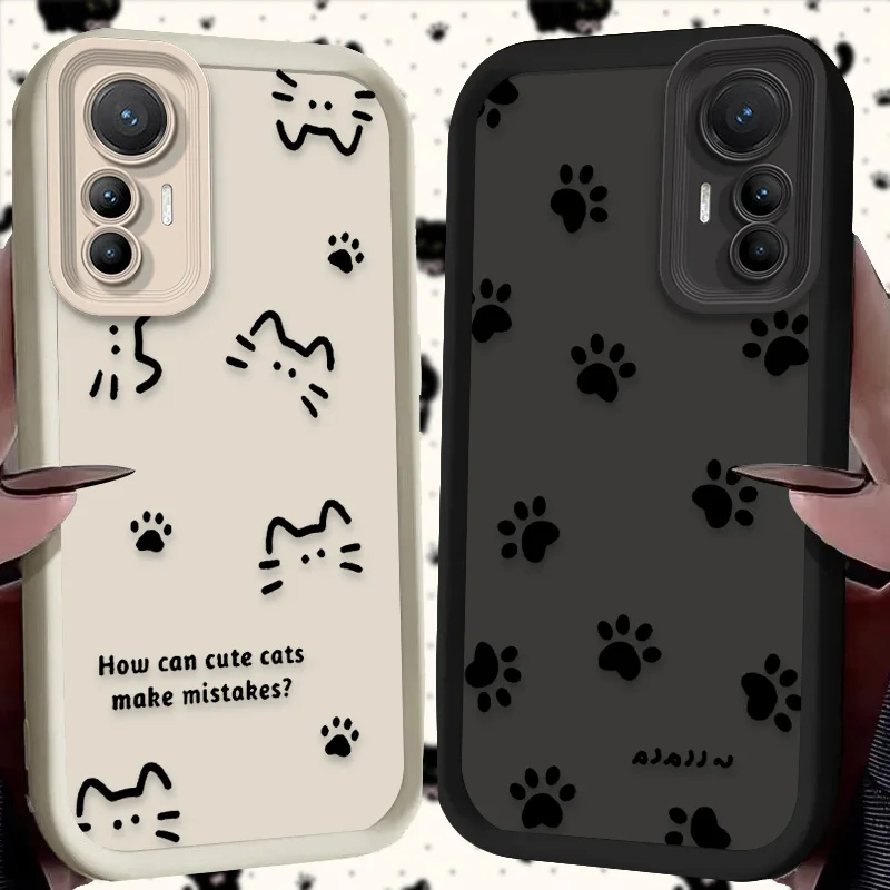 Lovely Line Cat Dog Case for Xiaomi 14T 13T 12T 11T 13 12 11 Lite 5G NE POCO X6 X5 F6 F5 F3 X4 GT X3 NFC M5S C65 M6 Pro Cover