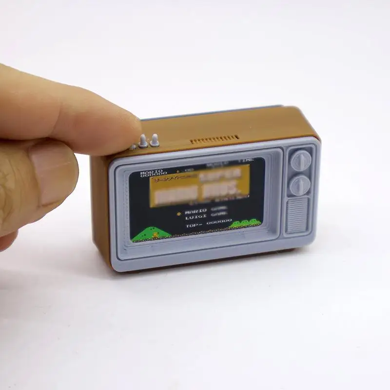 Puppenhaus Retro TV Spielkonsole Modell Spielzeug, Miniatur Maßstab 1:12 Wohnzimmer Dekor, klassisches Puppenmöbelzubehör