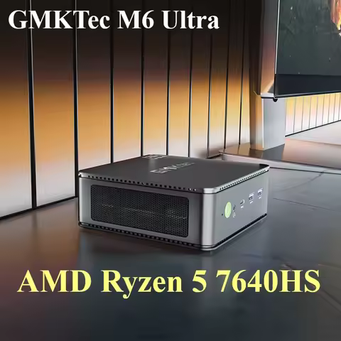 GMKtec M6 Ultra AMD Ryzen 5 7640HS WIFI6 BT5.2 Mini PC USB4.0 2*DDR5 4800Mhz 2*PCle 3.0 NVMe SSD Desktop Office Gaming Computer