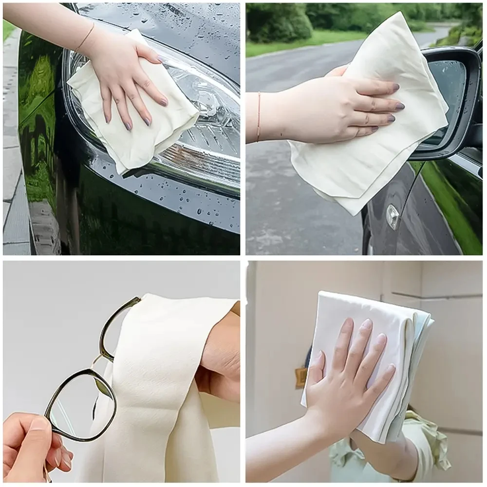 Natural Deerskin Free Shape Clean Leather Cloth Car Car Home Motorcycle Washing Care Quick Dry Cleaning Towel Super Absorbent