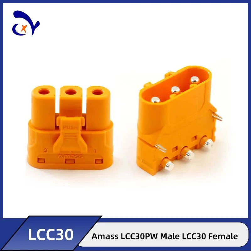 5PCS Amass LCC30PW-M High current locking butt plug 3-core flat horizontal cold-pressure connector