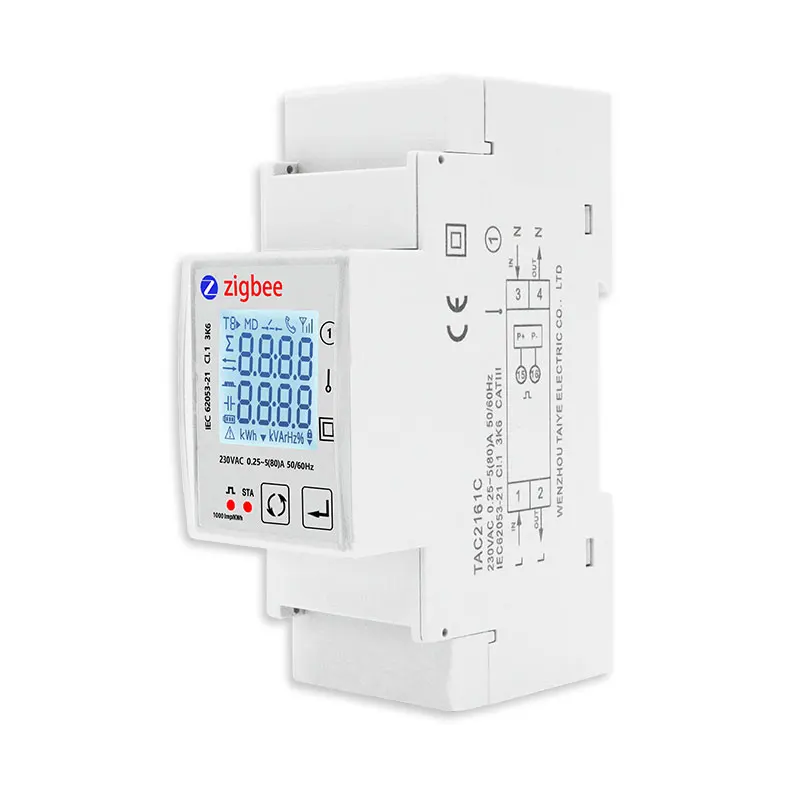 Tuya Smart Zigbee Energy Monitor Meter monofase 80A Din Rail Power Meter tutta la casa KWh wattmetro 1 pz