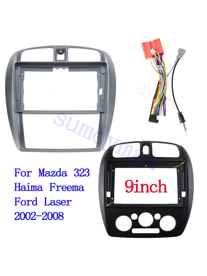 Android Car Radio Fascias for MAZDA 323 HAIMA FREEMA FORD LASER 9inch 2din Dashboard Installation Trim Kit Frame Stereo Panel