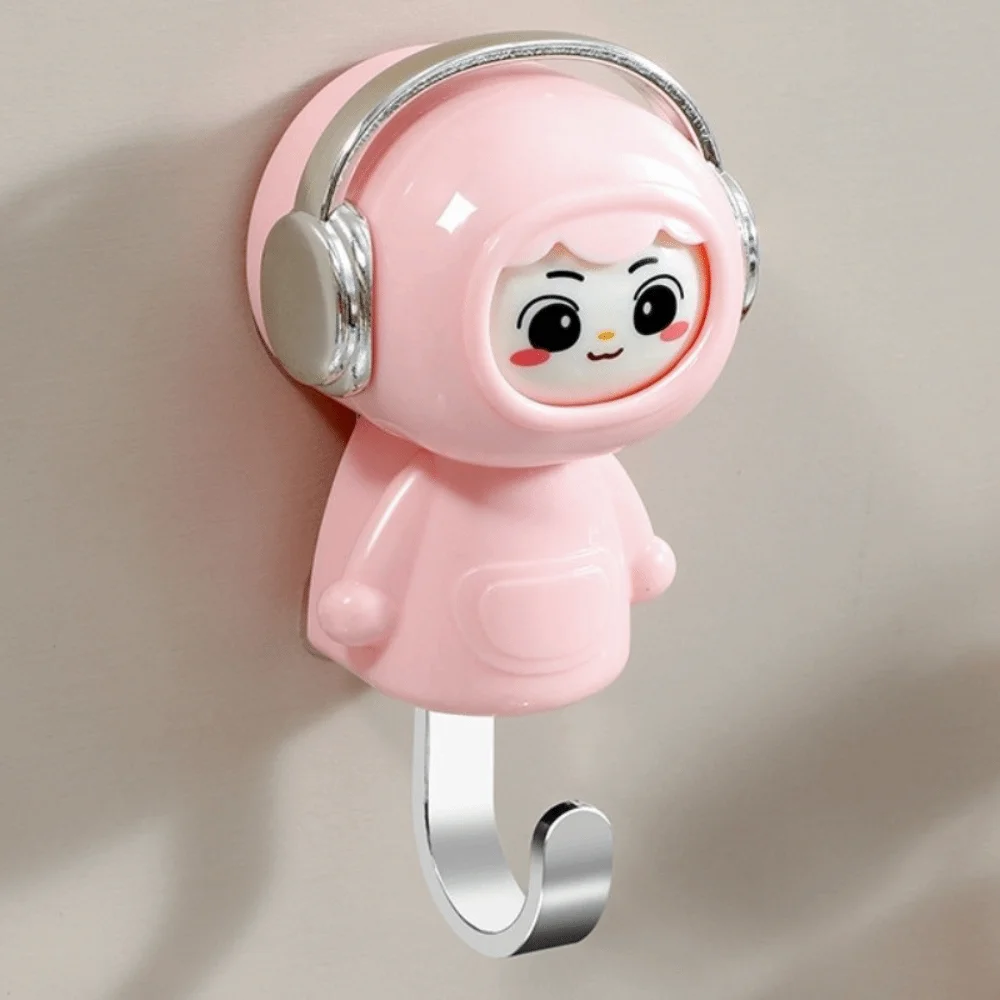 

Cartoon Design Face Changing Hook No Hole Waterproof Decorative Hooks High Load-bearing Capacity Cute Style Organization Hooks