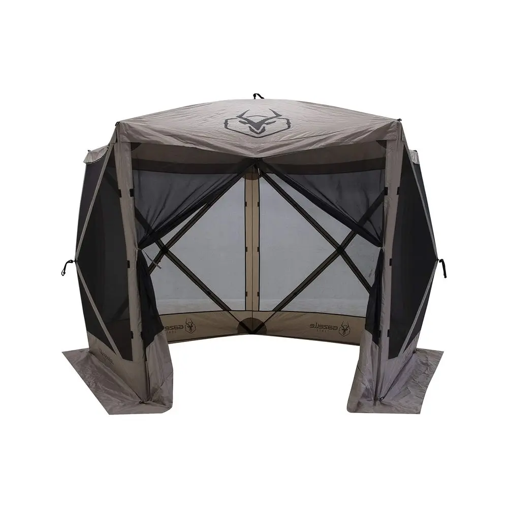 

G5 5Sided Portable Gazebo, Easy Pop Hub Screen Tent, Waterproof, UV Resistant, 4Person amp Table, Desert Sand, 85 x 115 x 106