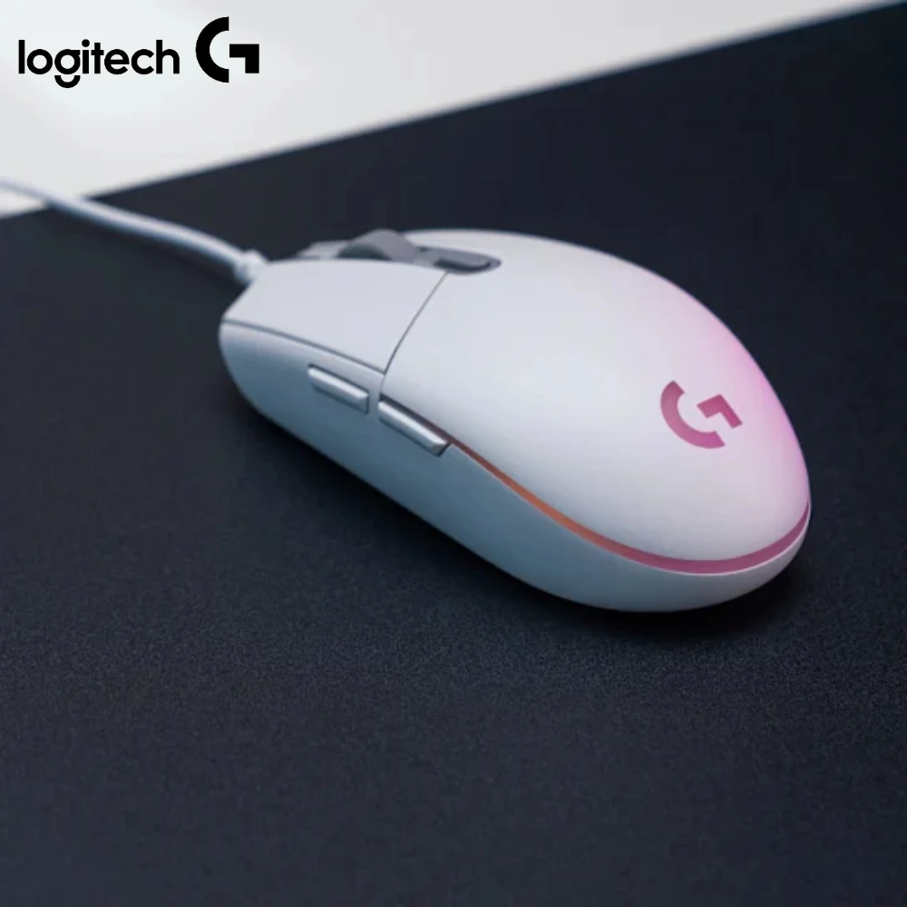 لوجيتك G102 LIGHTSYNC RGB ماوس ألعاب سلكي 8000 ديسيبل متوحد الخواص 6 أزرار قابلة للبرمجة لأجهزة الكمبيوتر المحمول لألعاب LOL FPS
