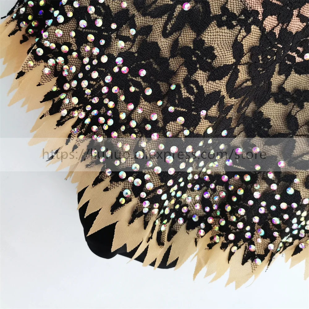 LIUHUO Frauen Aldult Teen Girl Anpassen Kostüm Leistung Wettbewerb Trikot Eis Eiskunstlauf Kleid Tanz Roller Schwarz Spitze