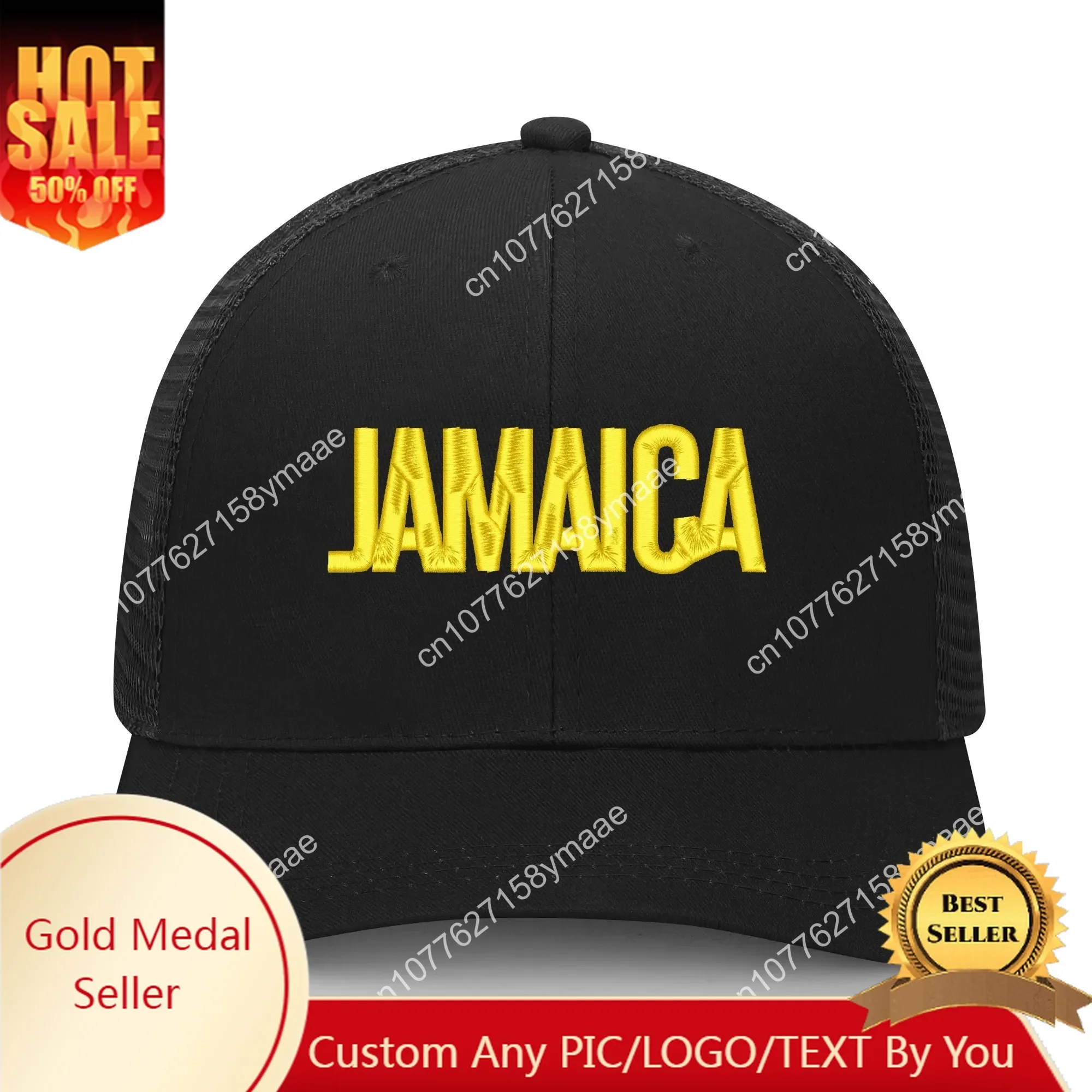 

Jamaica Flag Embroidery Hat Mens Womens Sports Baseball Hat Breathable Mesh Summer Sun Visor Headwear Custom Made Caps Logo